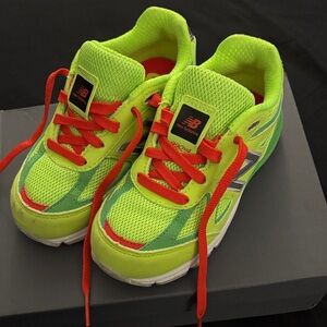 New Balance Kids Lime Green and Red Sneakers